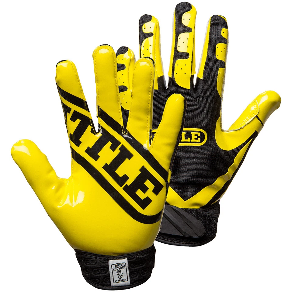 Battle Sports Receivers Ultra-Stick Football Gloves - Neon Yellow/Black