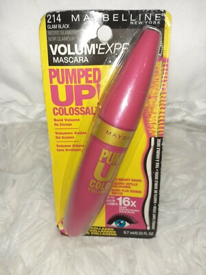 Maybelline Pumped Up! Washable Mascara Glam Black 214 NEW!