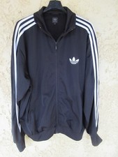 Veste ADIDAS rétro vintage noir blanc giacca sport jacket Trefoil XL