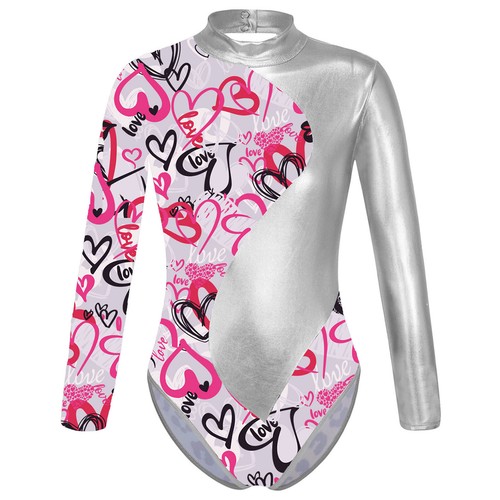 Kid Girls Long Sleeve Ballet Dance Leotard Gymnastic Workout Bodysuit Shorts Set - Picture 21 of 49