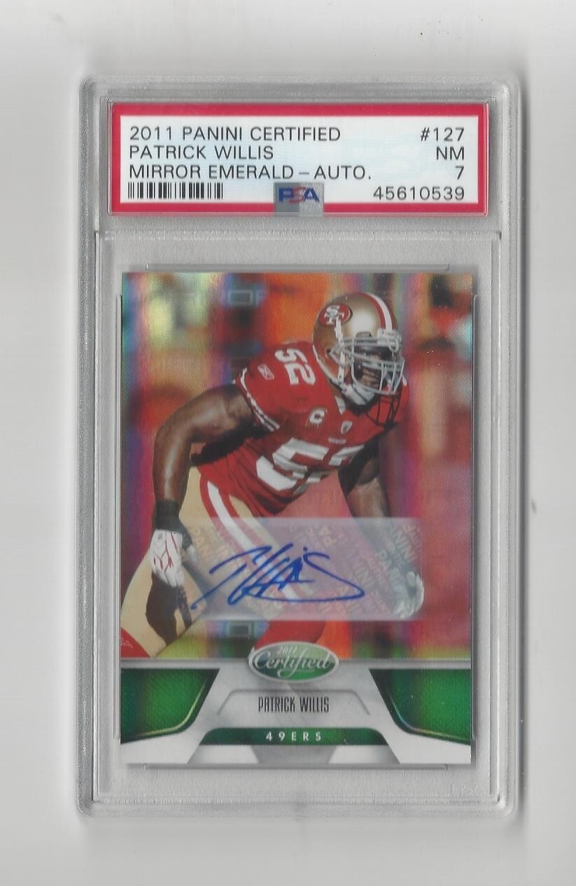 2011 Certified Mirror Emerald #127 Patrick Willis Autographed Signed AUTOGRAPH 49ers 3/5 - PSA 7 