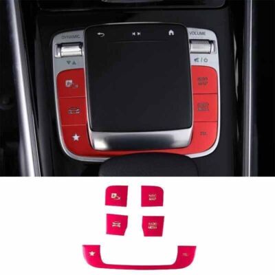 For Benz GLB W247 20-22 Aluminum Red Central Console Gear Shift key Sticker Trim