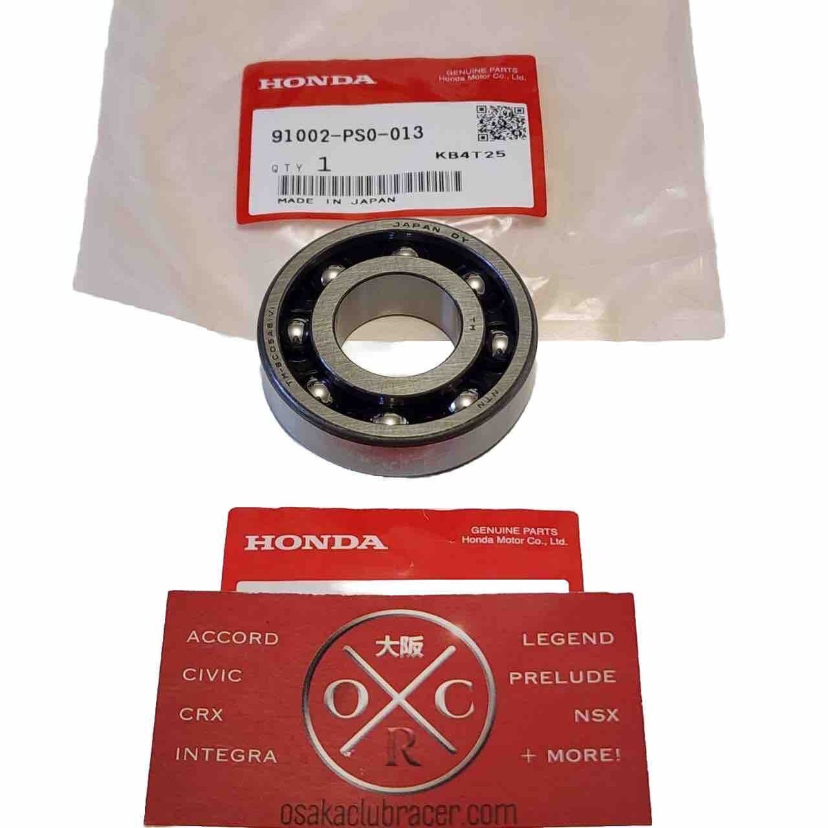 Genuine OEM Honda Input Shaft Bearing 91002-PS0-013 26x58x15 Genuine OEM Honda Input Shaft Bearing 91002-PS0-013 26x58x15
