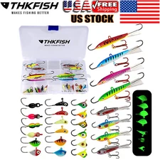 THKFISH 26pcs Ice Fishing Lure Ice Fishing Gear Ice Fishing Jigs Ice Fishing Kit