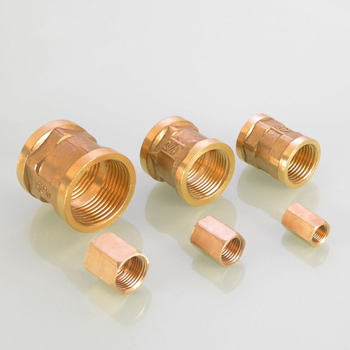Double Female Brass Pipe Connector Equal / Reducing 1/8" 1/4" 3/8" 1/2" 3/4" 1" - Picture 5 of 23