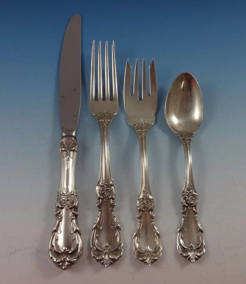 Conjunto de Talheres de Prata Esterlina Burgundy by Reed & Barton Para 6 Serviço 24 Peças - Imagem 2 de 4