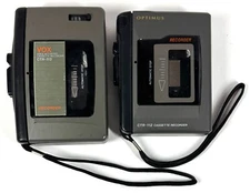 Pair OPTIMUS CTR-112 & CTR-113 Audio Cassette Tape Recorder Players Pair WORKS