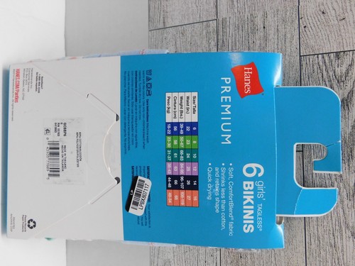 Hanes Premium Girl's 6 Pair Pack Bikinis Underwear Size 6 - Picture 4 of 9