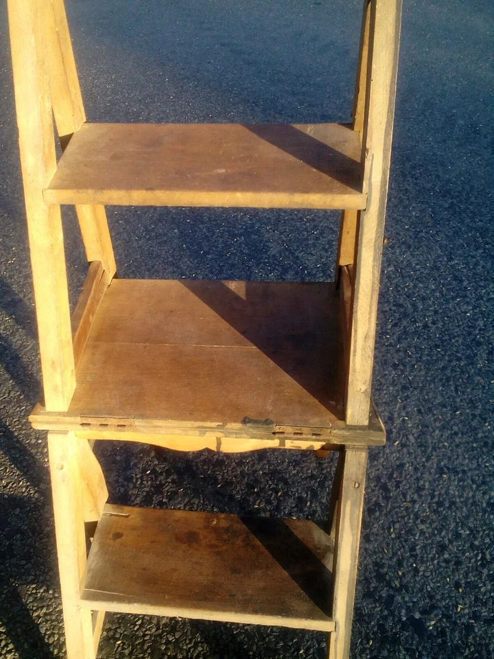 Chaise Escabeau ancienne, Escabelle - Photo 2/4