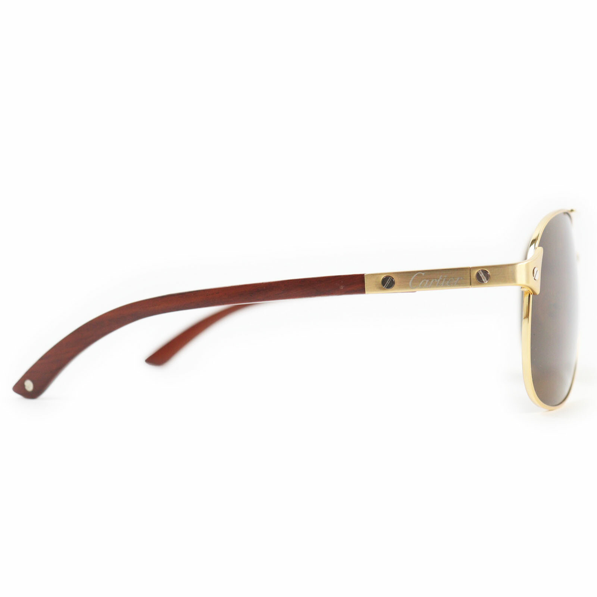 Cartier Teardrop Two-Bridge Santos Wood Temple Demo Lens  display picture 1