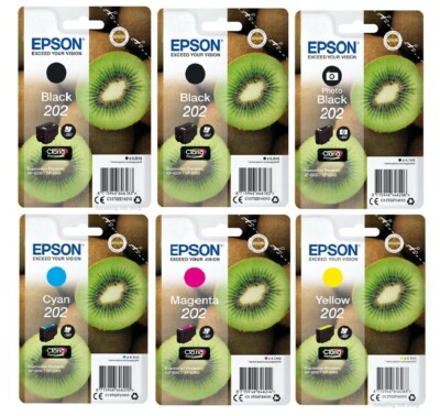Original Epson 202, Kiwi Claria Premium Tintenpatronen, XP-6000, XP-6005, SET