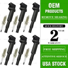 UF592 6X Ignition Coil & 6X Spark Plug for BMW E90 328i E60 525i F10 528i E83 X3