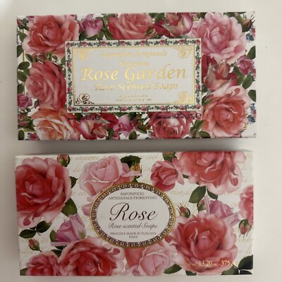 Saponificio Artigianale Fiorentino Handmade Soap Double Pack Rose & Rose Garden