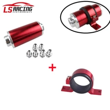 Aluminum Flow Fuel Filter 30 Micron Element with AN6 AN8 AN10 Fittings+Bracket