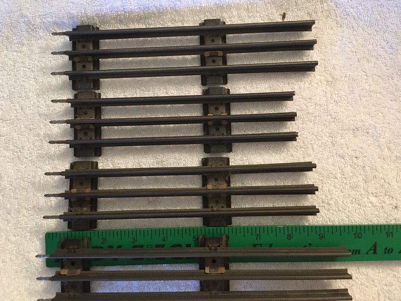 Vintage Lionel O-Gauge 3-Rail Metal Track Sections 2/8.5" and 2/9.5 Cut ends
