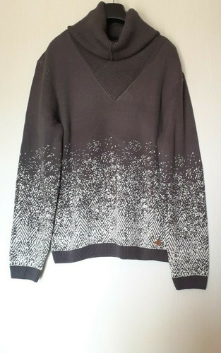 LEE COOPER MENS COTTON ACRYLIC SWEATER SIZE M/L ANTHRACITE & WHITE - Picture 4 of 12
