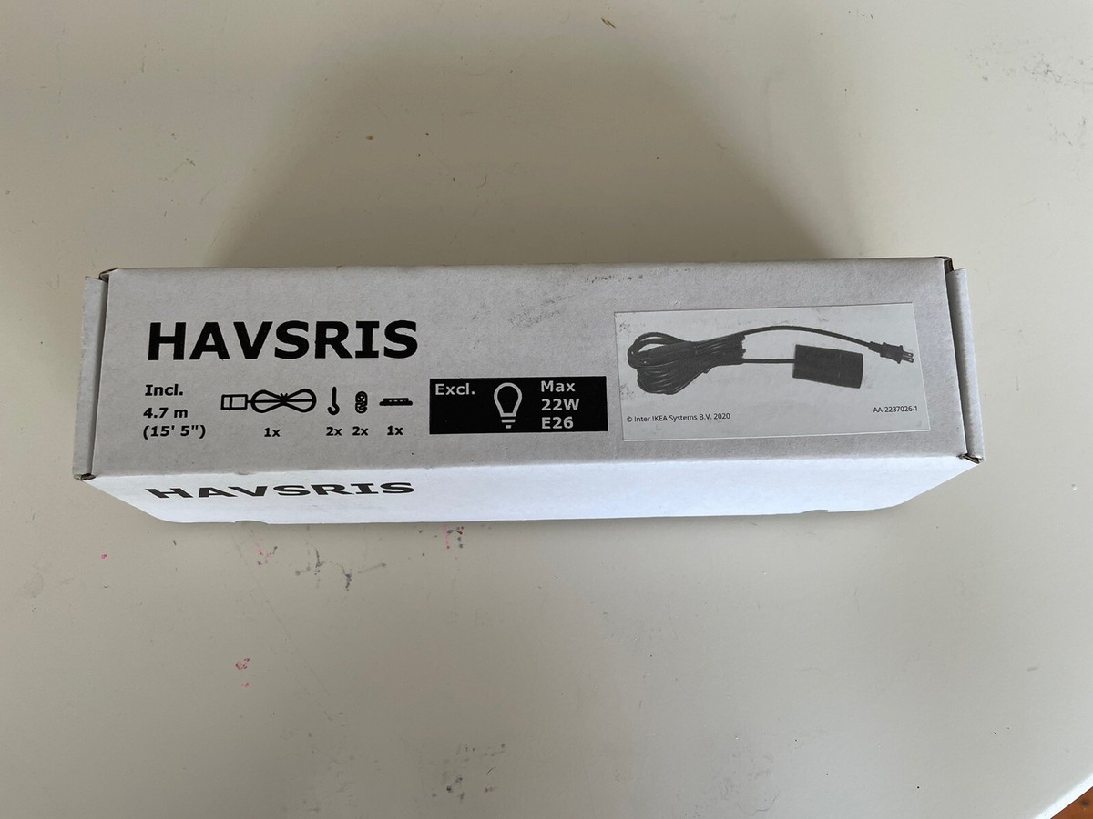ike929様① IKEA HAVSRIS Plug-in Cord Light set with switch - Black 15'-5
