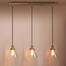 Industrial Cluster 3 Way Pendant Light Kitchen Bar Hanging Ceiling Light Fixture