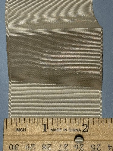 Vintage Rayon Cotton Ivory White Wide Grosgrain Ribbon Trim 34" x 2 1/4" Bridal - Picture 4 of 5
