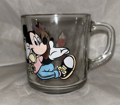Mickey and Mini Mouse Telephone Vintage Glass Mug/Tea Cup USA
