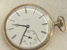 Vintage ELGIN pocket watch, Grade 301,Model 2, Class 113, 1908, 12s, 7j, runs