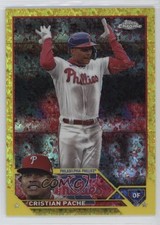 2023 Topps Chrome Update Yellow Mini-Diamond Refractor 69/75 Cristian Pache 11cz