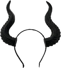 Devil Horns Headband Witch Demon Headpiece Cosplay Horn Hair Hoops Gothic Hallow