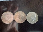 Lot of 3 - 1966, 1968, 1969 Kennedy Half dollars 40% Silver Circulated
