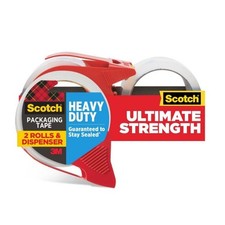 2pk Heavy Duty Packaging Tape with Dispenser
