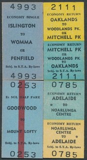 South Australia Railway ticket STA x4 Mount Lofty Penfield Noarlunga CH4076E