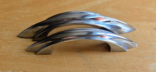 Lot of 2 Amerock E311 Vintage MCM Chrome Cabinet Pulls, 2 sizes