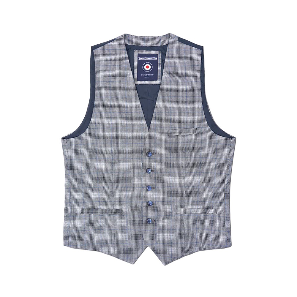 Lambretta Chaleco George A Cuadros Príncipe de Gales para Hombre (LB294)