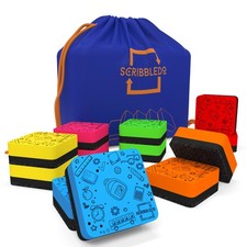 12 Pack Dry Erase Erasers Assorted Colors Magnetic Whiteboard