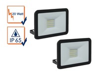 2X Led Baustrahler Schwarz Flutlicht 20W 5000K, AußEnscheinwerfer Arbeitsleuchte