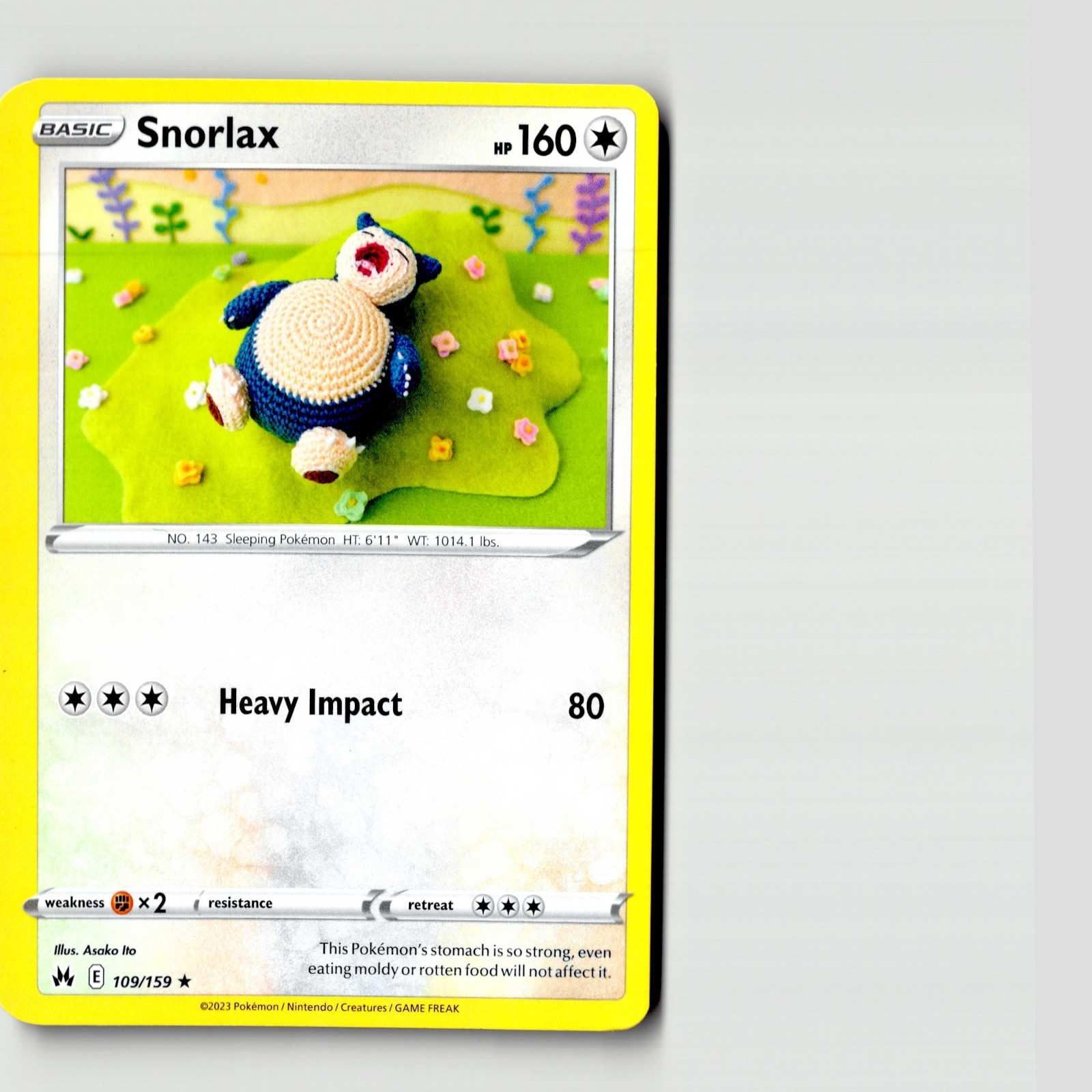 Snorlax Crochet Rare Crown Zenith 109/159 LP Pokemon Trading Card