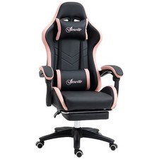 Image of Vinsetto Gaming Chair with Footrest – 135° Recline, Adjustable Height