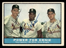 1961 Topps Baseball #451 (Spencer, White, Broglio) Signed Autograph (no COA) *e1