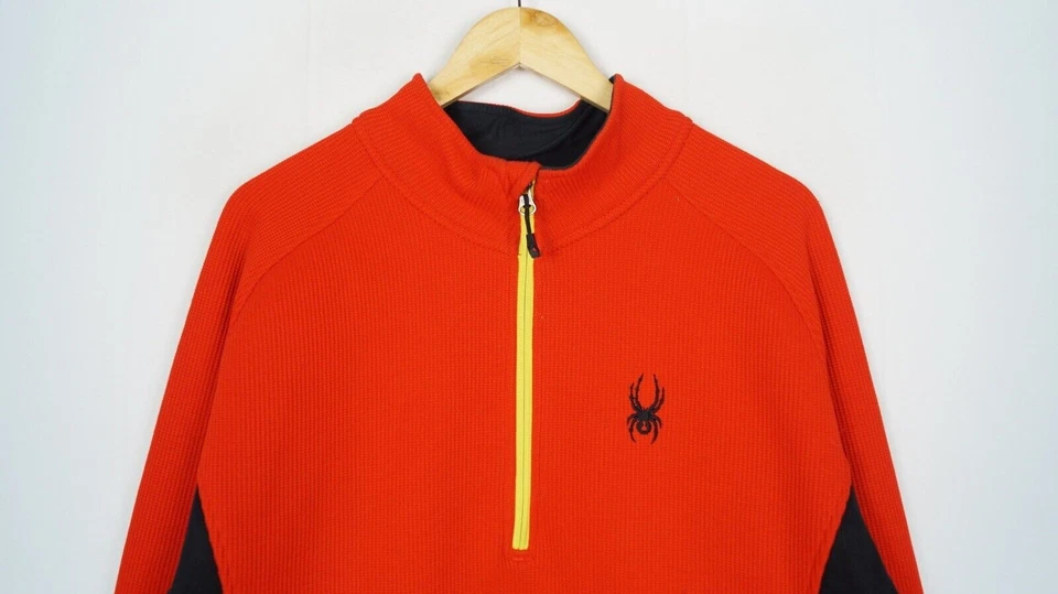 Pull homme SPYDER Active sports taille XXL rouge 1/4 zip col haut polyester... - Photo 4/4