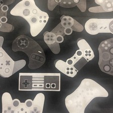 Gamer Throw Pillow Cover 18x18 Video Game Controller Styles Gray Black Preowned