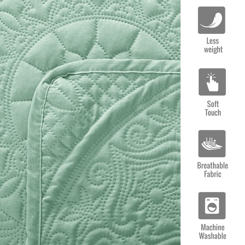 Floral Bedspreads Queen Size 3 Piece Quilted Bedspread Quilt Set Comforter Set - Picture 117 of 166