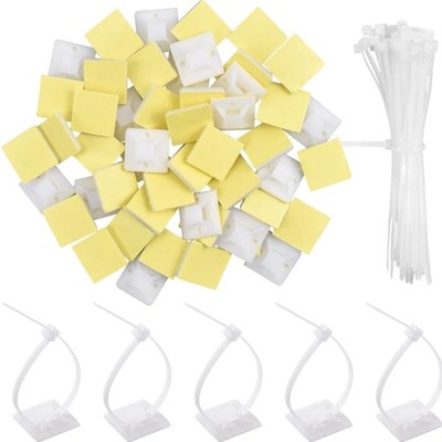 Kabelbinder Kabelbinderhalter Kabelbinder Set Klebesockel Nylon Kabelbinder s...