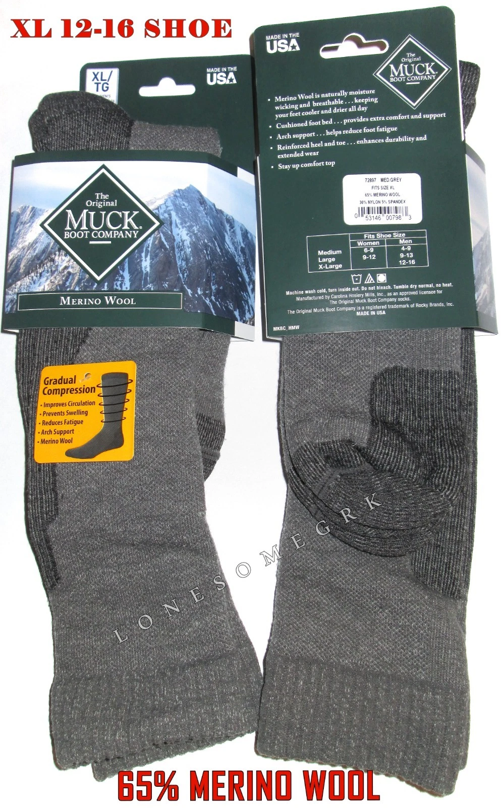 2 Pairs BIG Mens 65% Merino Wool Gradual Compression Over The Calf Thermal Socks
Opens in a new wind