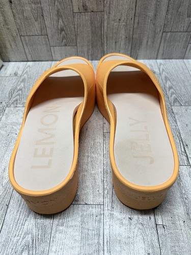 Lemon Jelly Orange Wedge Slide Sandals Size 38/ US 8 - Picture 3 of 7