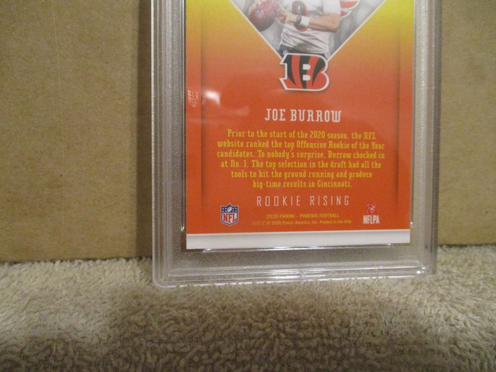 2020 PANINI PHOENIX JOE BURROW ROOKIE RISING #RR-1 ROOKIE RC PSA 10 GEM MINT view 14