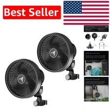 CLOUDRAY 9” Clip-On Grow Tent Fan - Dual Pack with 10 Wind Speeds & Oscillation