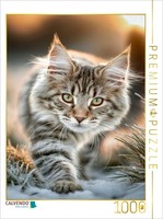 Calvendo Puzzle On Quiet Paws Through The Snow | 1000 Pieces, Finished Size 25.2