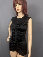 New ISABEL MARANT ÉTOILE TOP - Black Satin - Women's Size FR 34 - UK 6 - BNWT