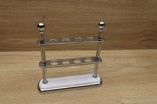 Chrome White Countertop Toothbrush Holder Stand 4 Slot Bathroom Organizer