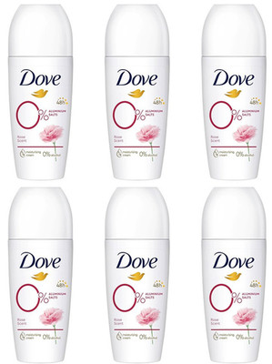 6x Dove Deo Roll-On Rosenduft  Anti-Transpirant, 1/4 Pflegecreme 50ml (6er Pack)