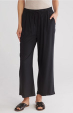 Splendid Womens Sorrento Crop Wide Leg Pants in Black Size L